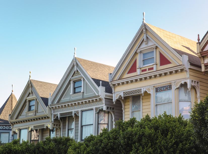 Residential
					houses with decorative trim